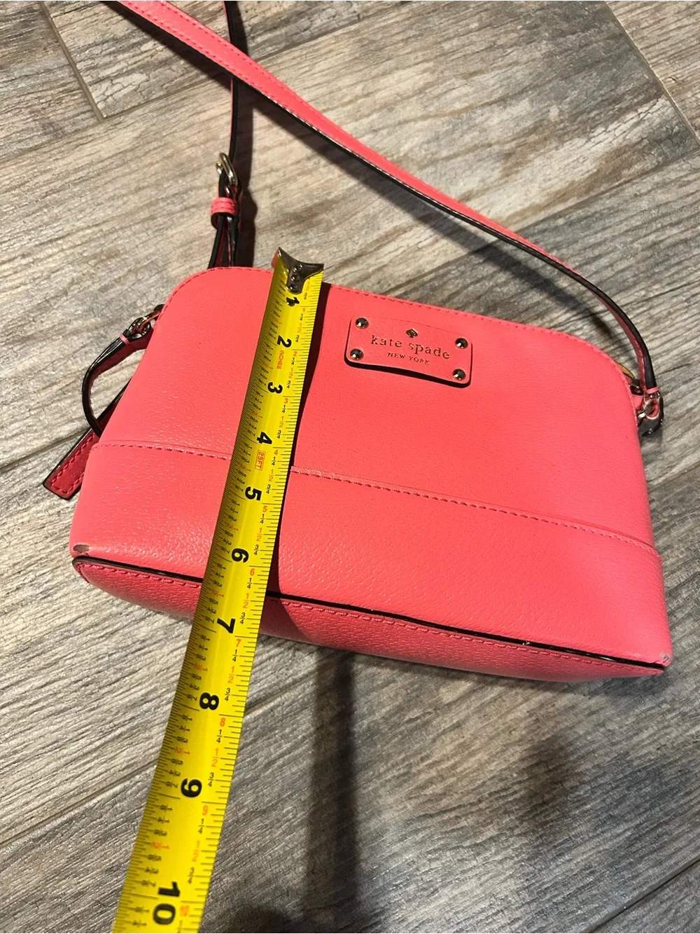 kate spade coral pink leather crossbody bag